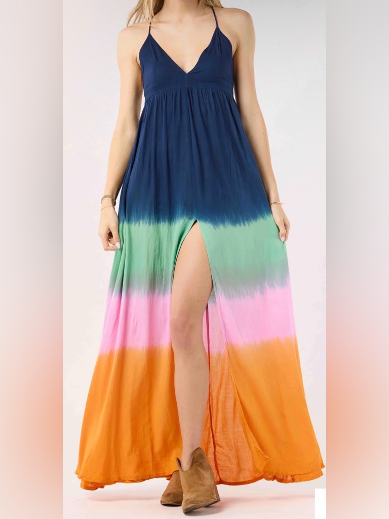 Tiare Hawaii Day Dream Women’s Multicolor Ombre Maxi Dress - Nwt - Size S/M